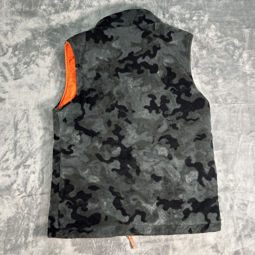 Columbia Black and Gray Camo Vest with Orange Lining- Boys size medium - Picture 9 of 9